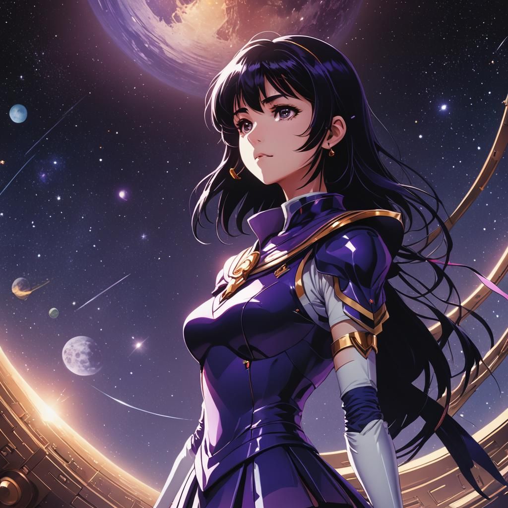 Sailor Saturn at the Planetarium: Anime Style