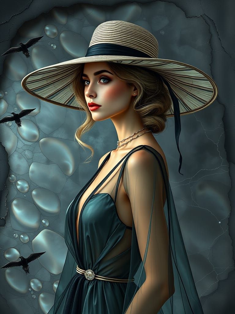 Elegant Lady in Art Deco Style