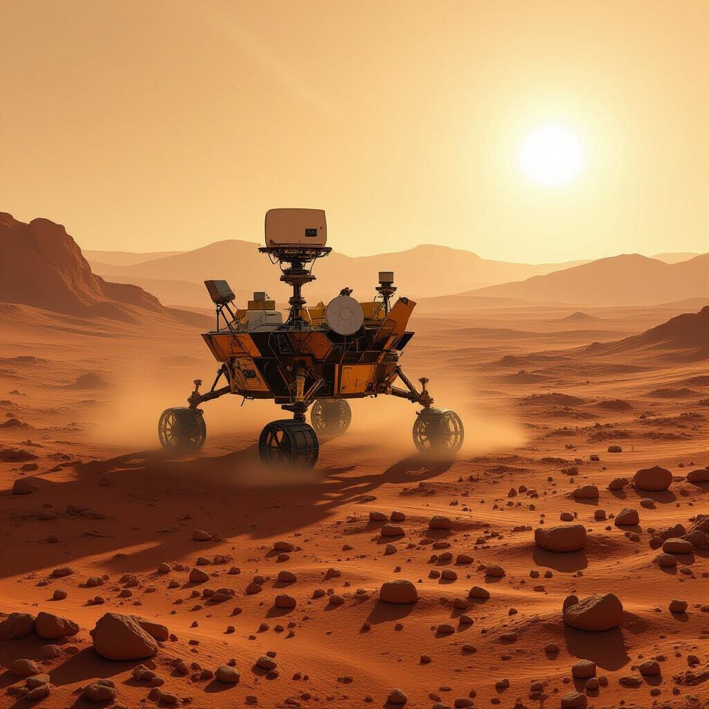 NASA Spacecraft Lands on Mars in Hyperrealistic Digital Art