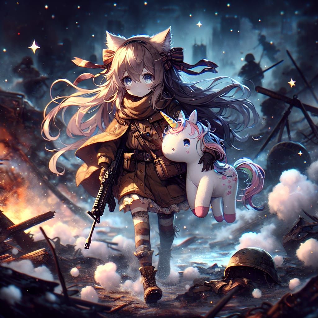 Anime Catgirl's Dark Fantasy War Journey