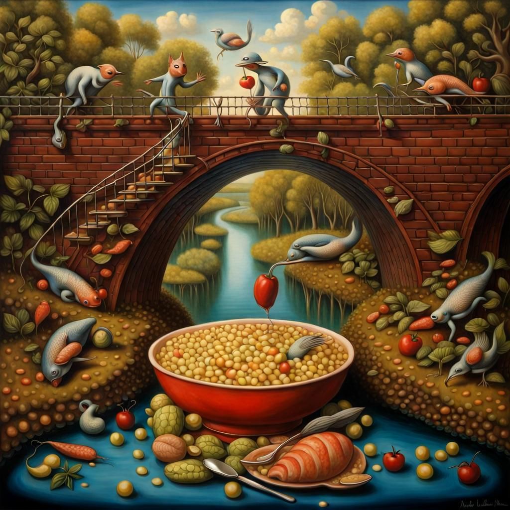 Surreal Composition with Rich Colors and Fine Detail