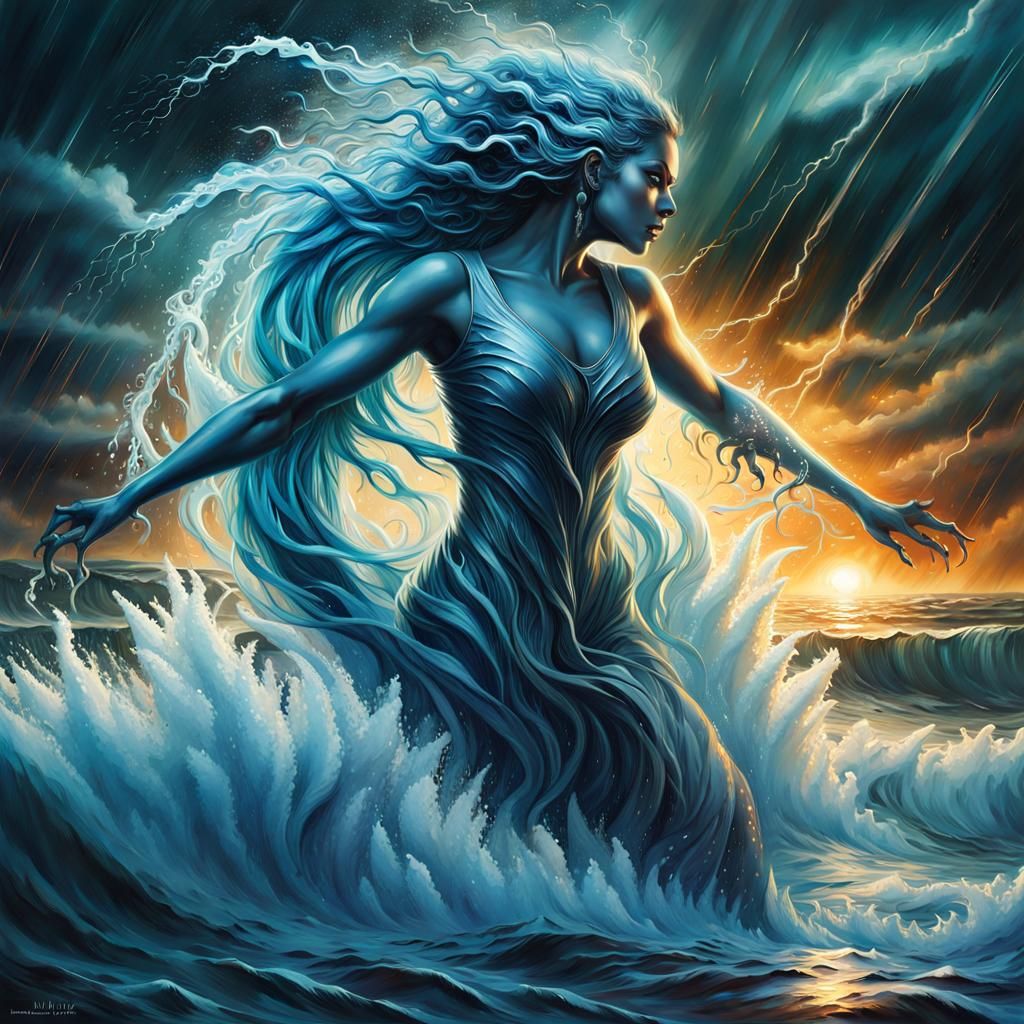 Powerful Water Monster Emerges in Stormy Seas