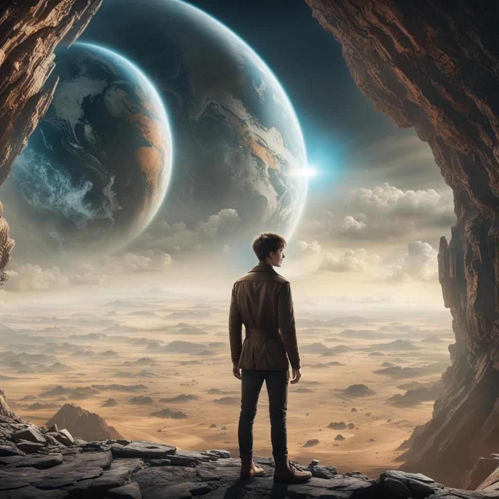 Young Man Views Warring World from Another Dimension