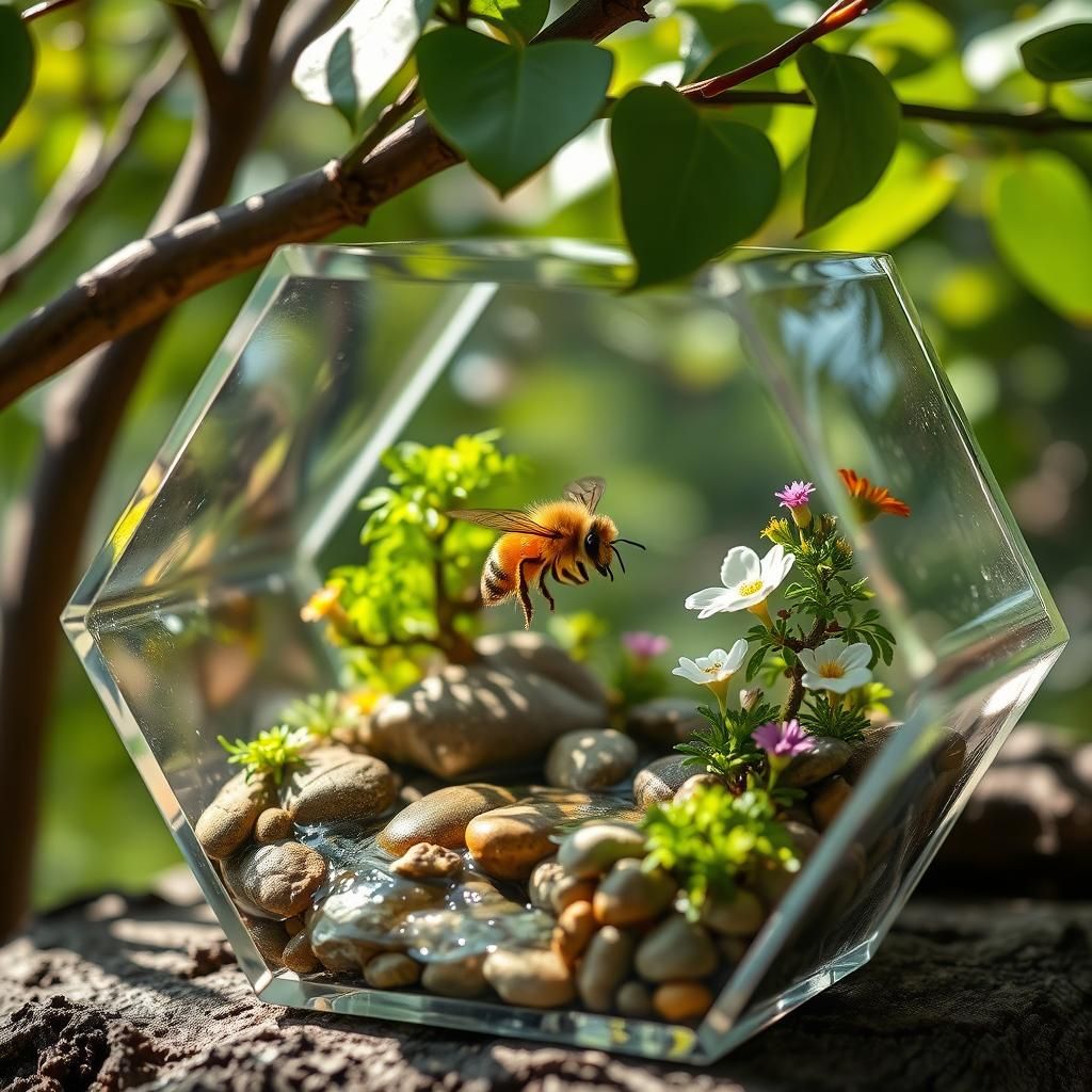 Bee's Miniature World in Honeycomb Prison