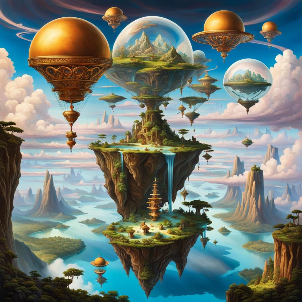 Floating Islands Skyward Labyrinth with Alchemist Aviator