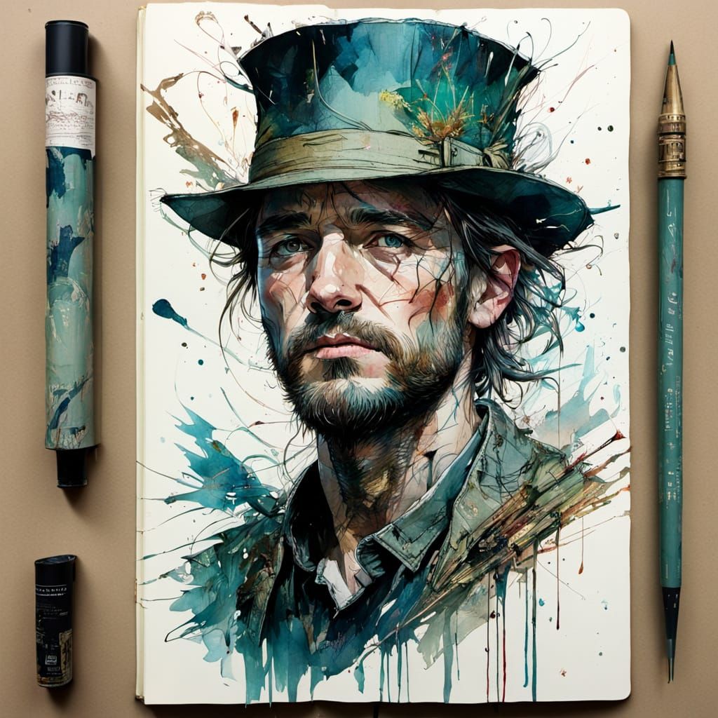 Expressive Watercolor Splash on Antique Paper