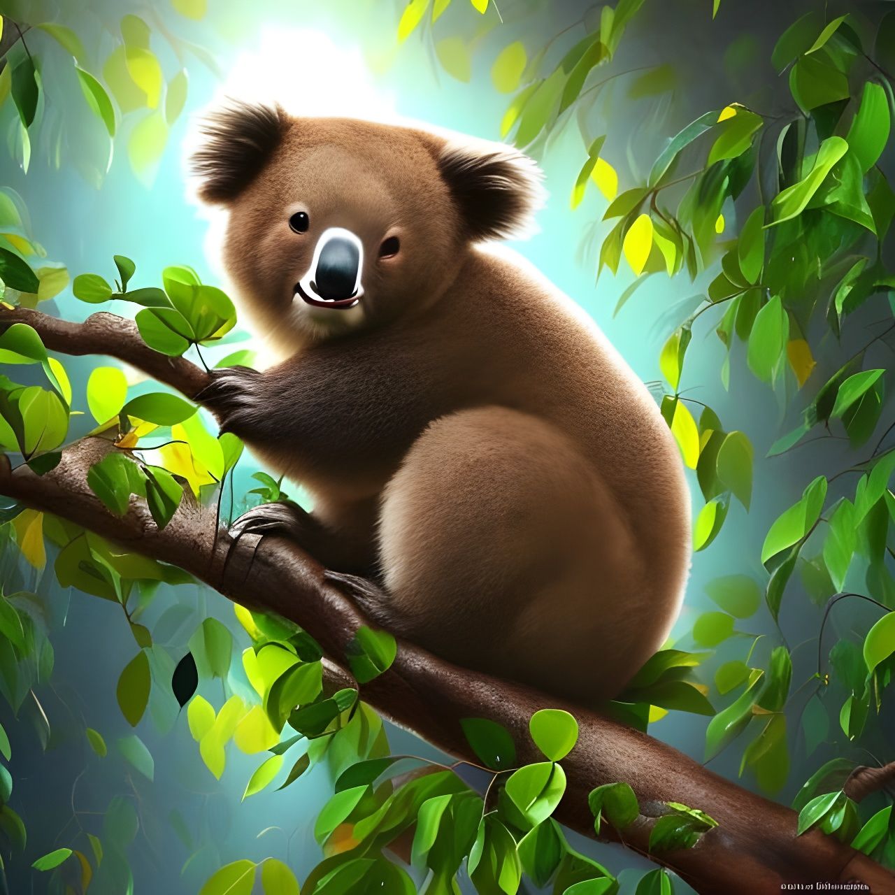 Cute guy on eucalyptus