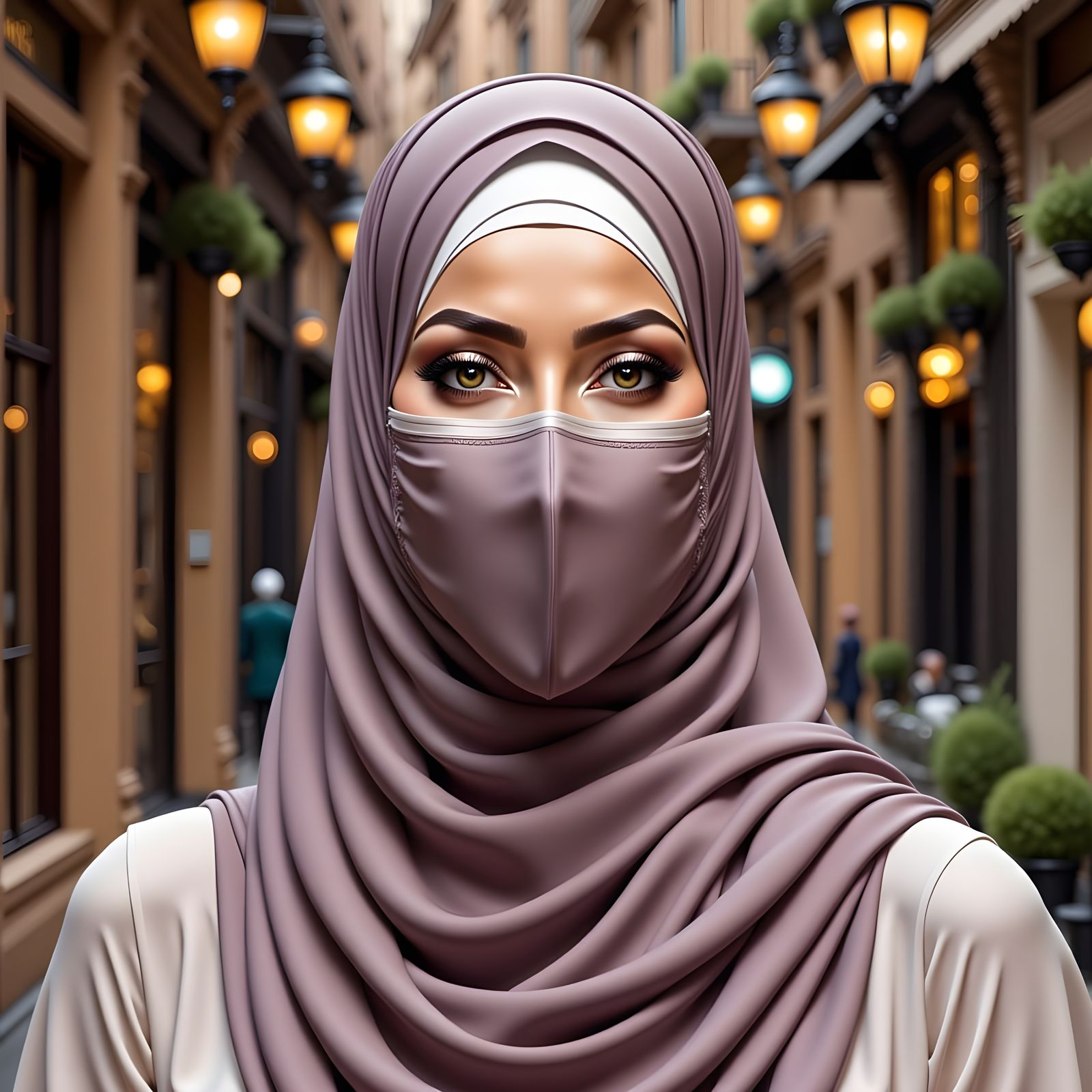 Beautiful Hijabi Woman in Vibrant Floral Hijab