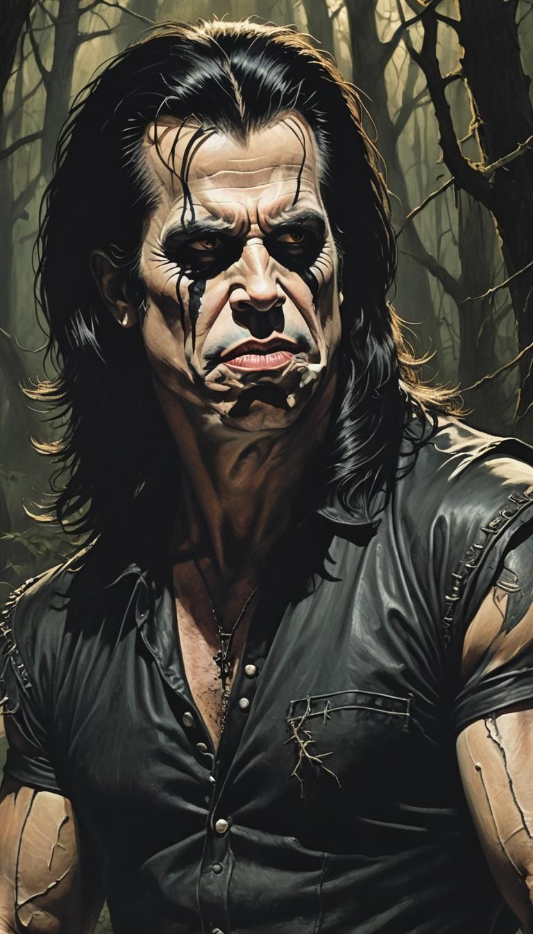 Glenn Danzig from Misfits in the forest