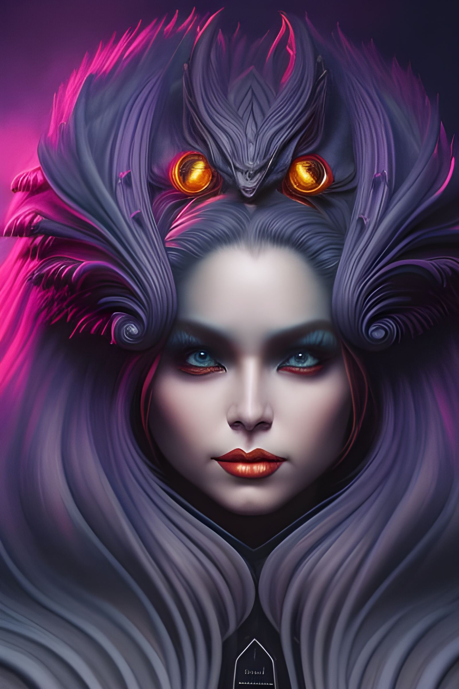 Intricate Demon Portrait in Gothic Art Style