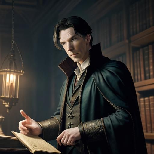 Doctor Strange in Mystical Library: Cinematic Still