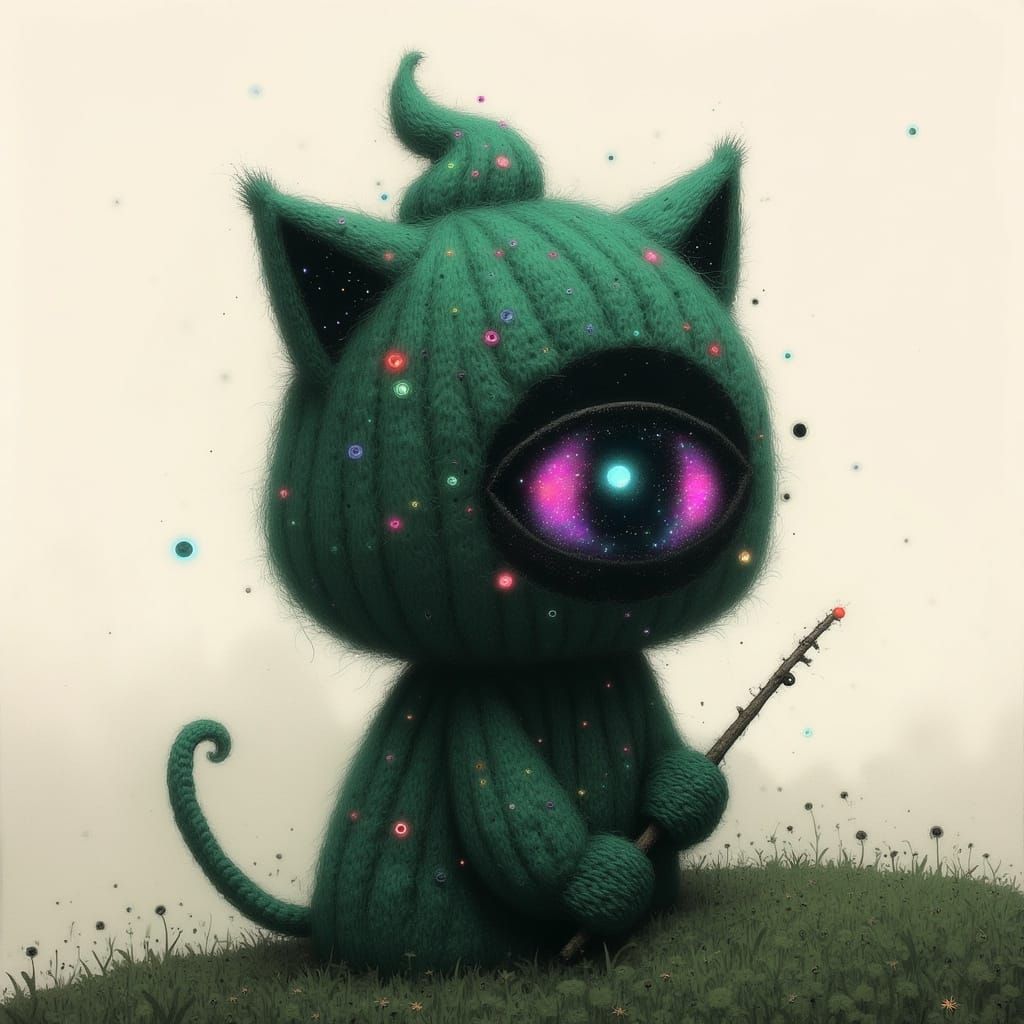 Mystical Cable Knit Cat