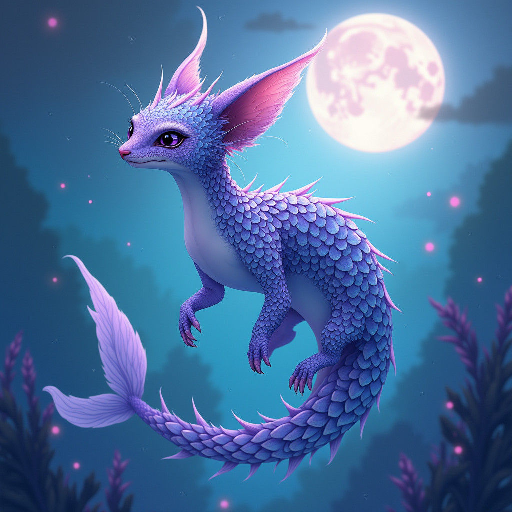 Mystical Aquatic Creature in Ethereal Digital Art Style