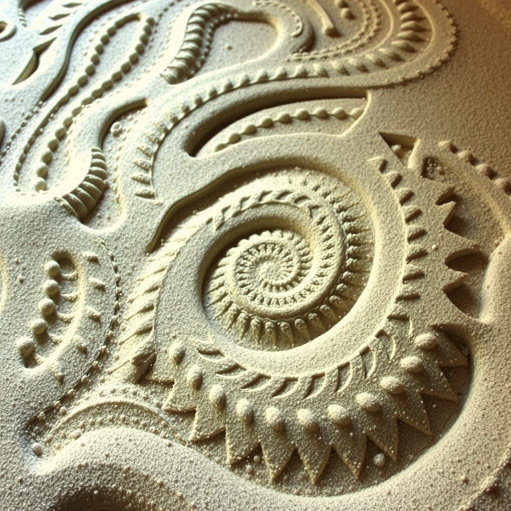 Infinite Sandscapes in Vibrant Blue and Gold