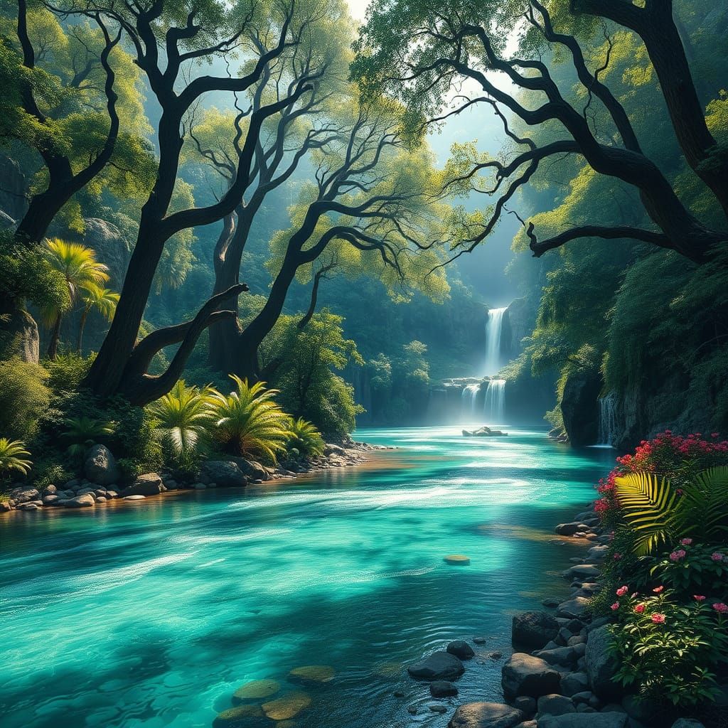 Majestic River Landscape in Epic Cinematic Style