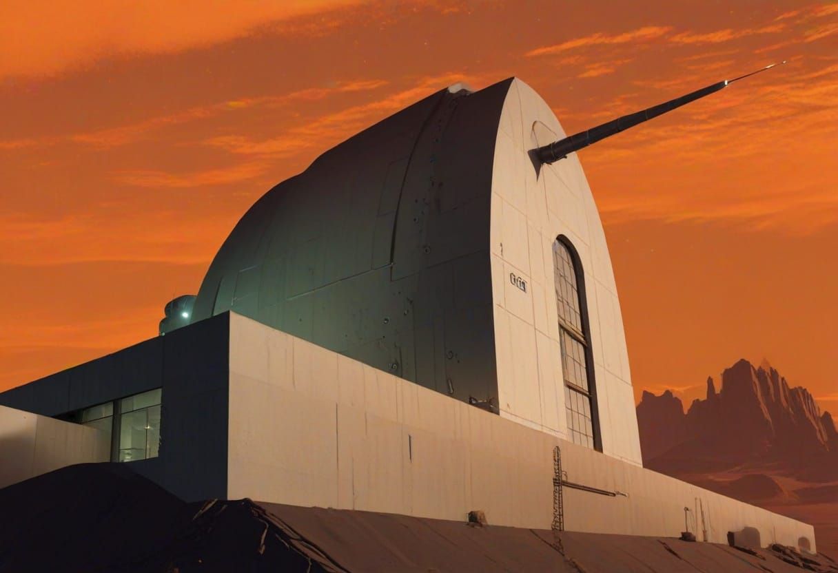 Sunset at Mad Scientist Lair with Laser Cannon