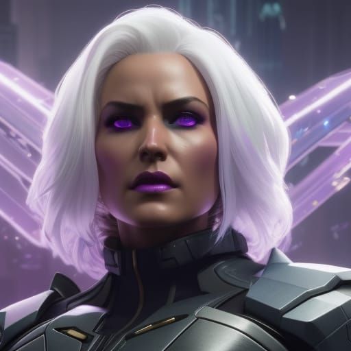 Psionic Portrait with Purple Aura in Trending Art Style