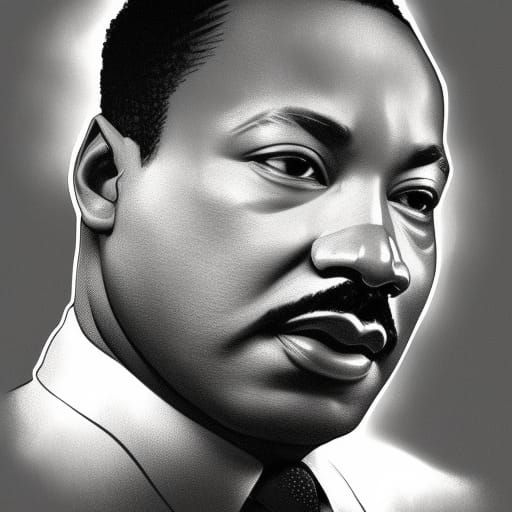 Martin Luther King Portrait in Art Nouveau Style