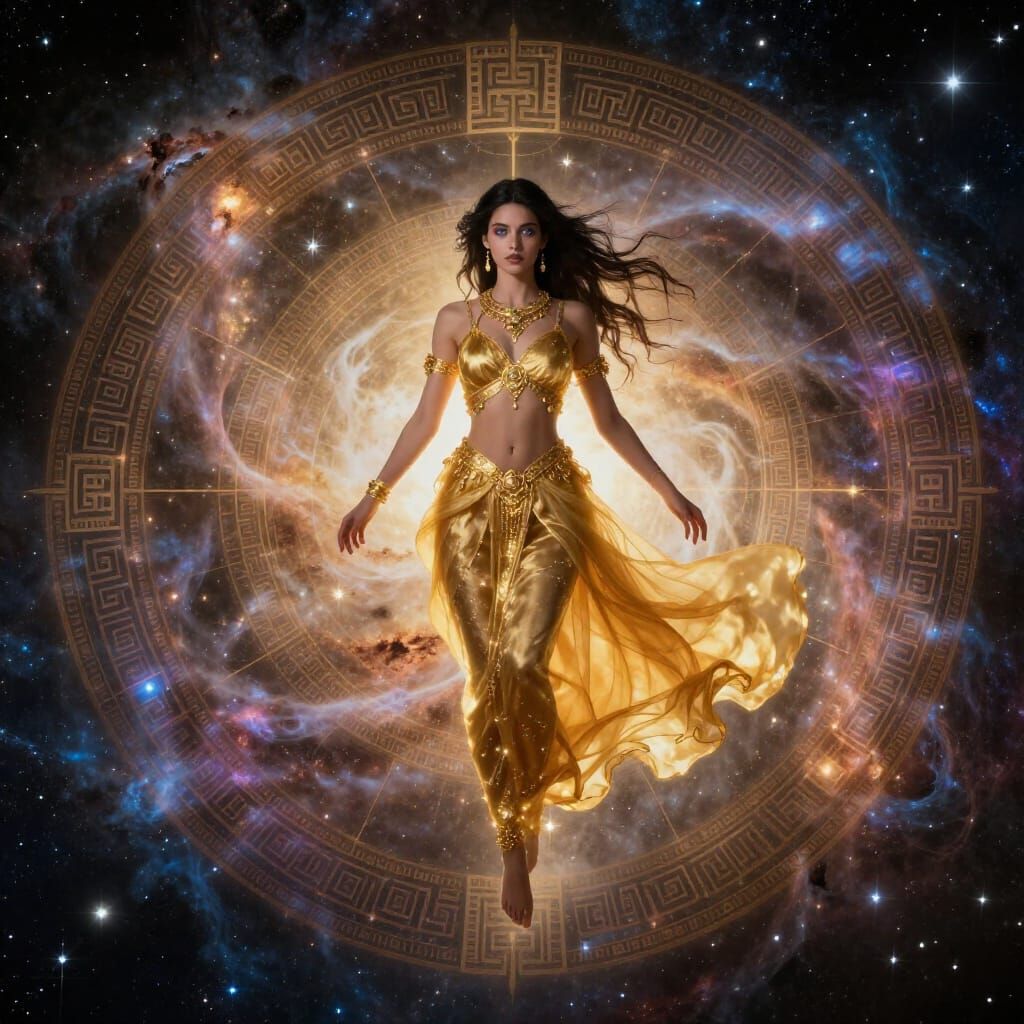 Woman in Nebula, Mayan Astrology Inspired Digital Art