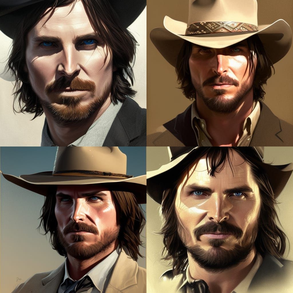 Christian Bale as John Marston: Hyperrealistic Portrait
