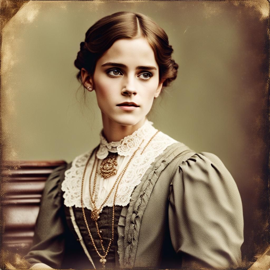 Emma Watson as Victorian Lady, Polaroid Style