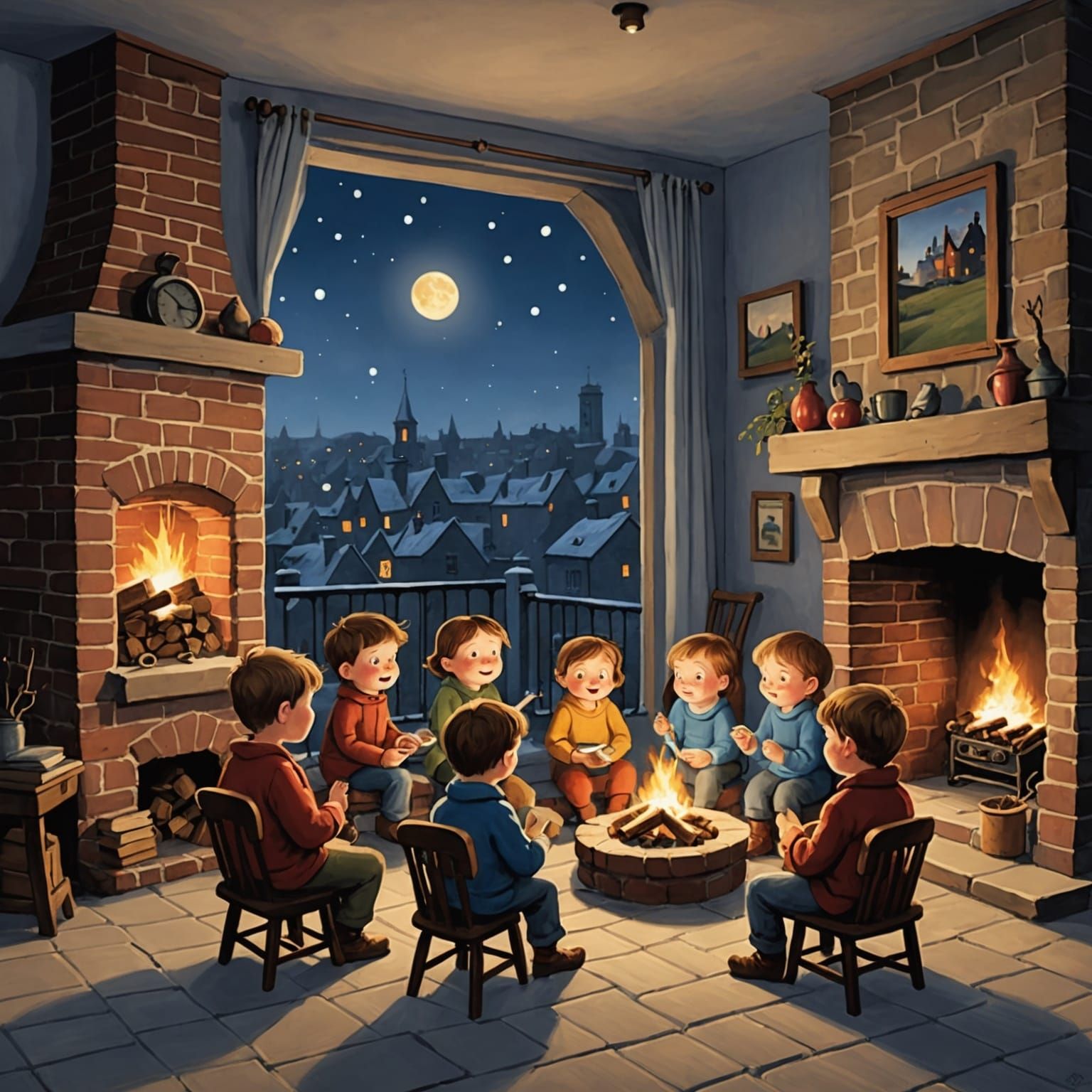 Fairies Making Mischief on a Windy Night