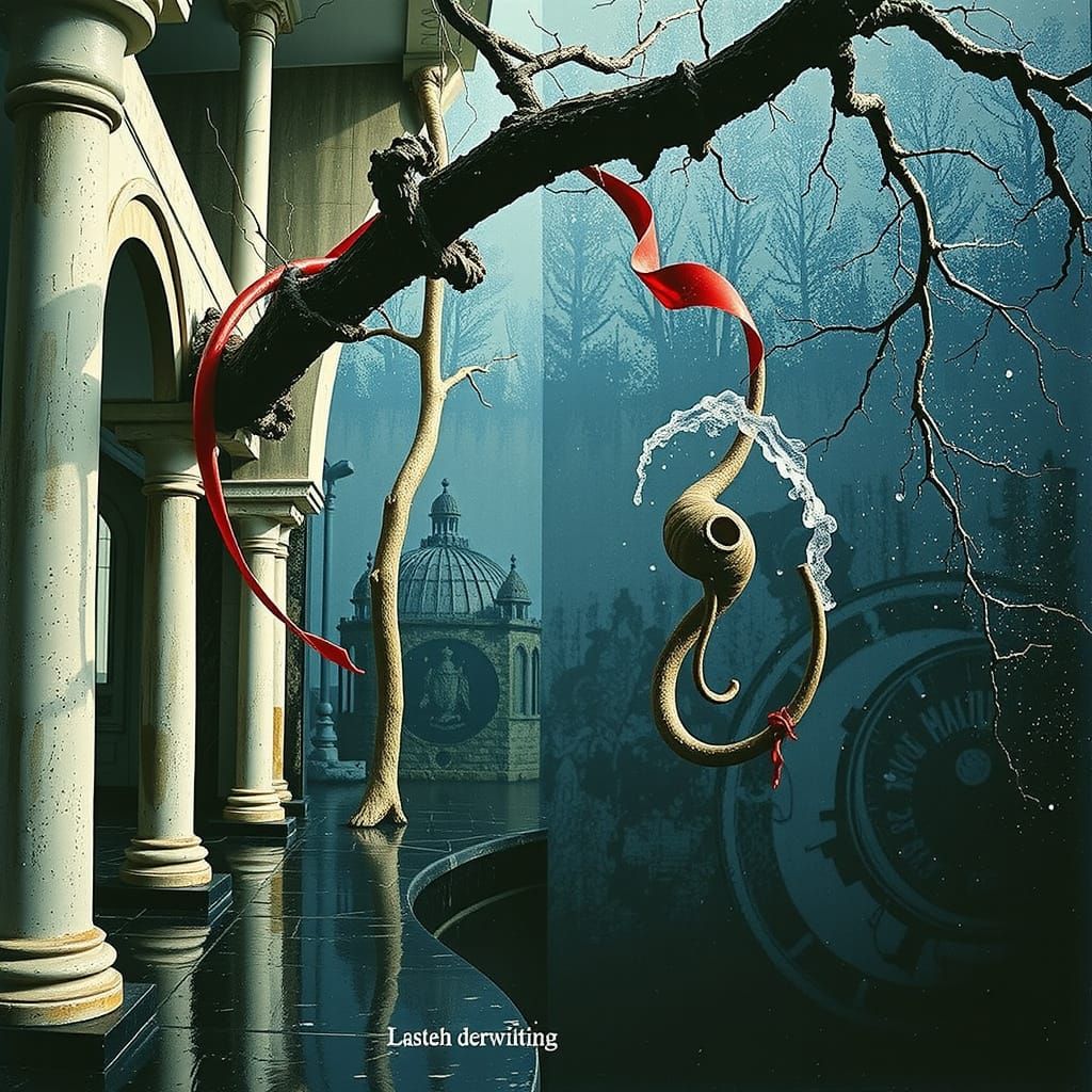 Abstract Red Swirling Vortex Forms