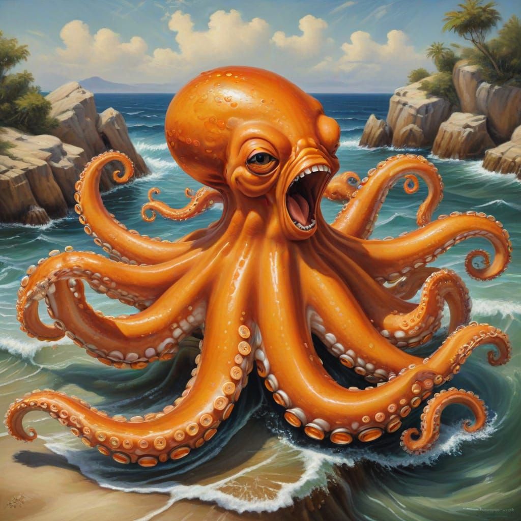 I laugh to see myself so handsome and tanned