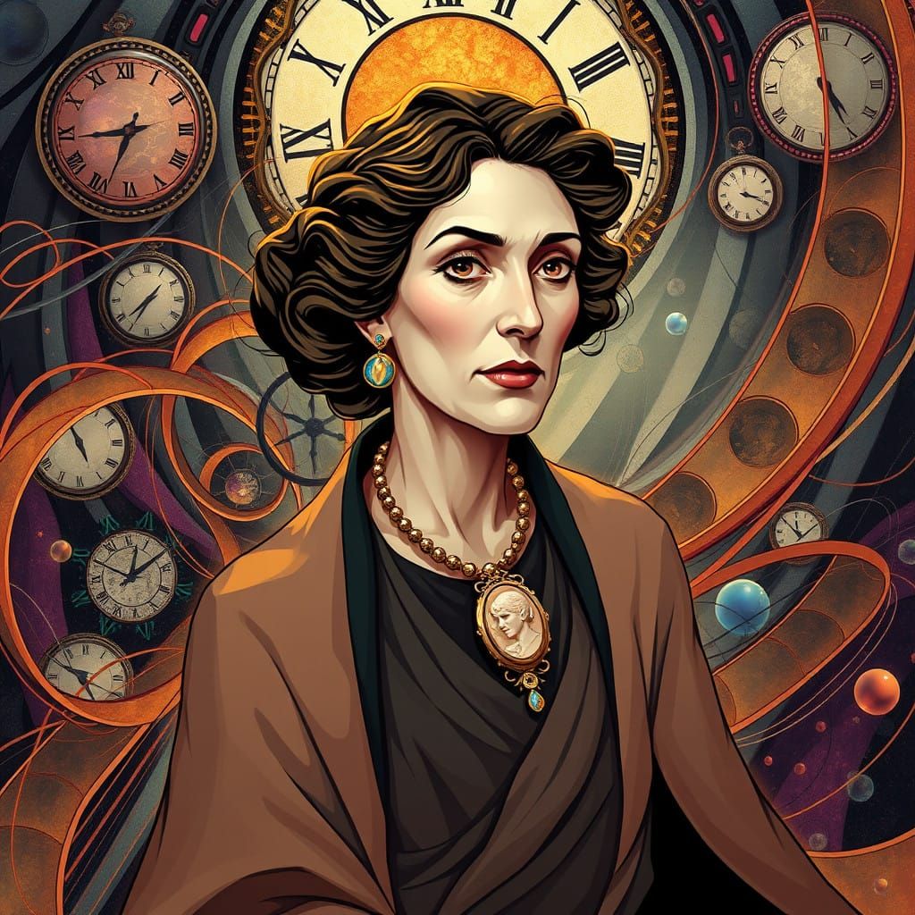 Vorticist Nouveau Portrait of a Literary Icon