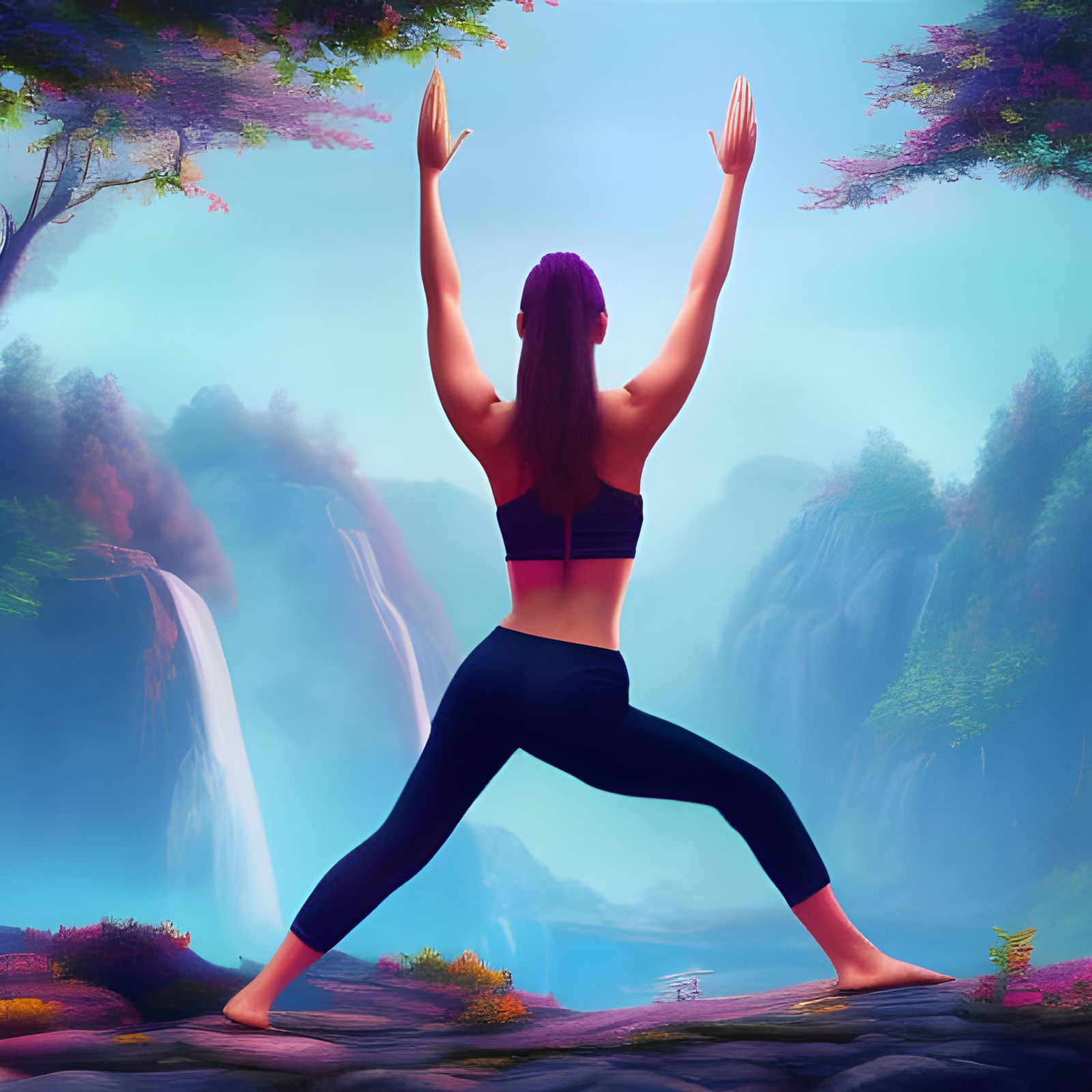 Stunning Yoga Photo in Dreamy Matte Painting Style