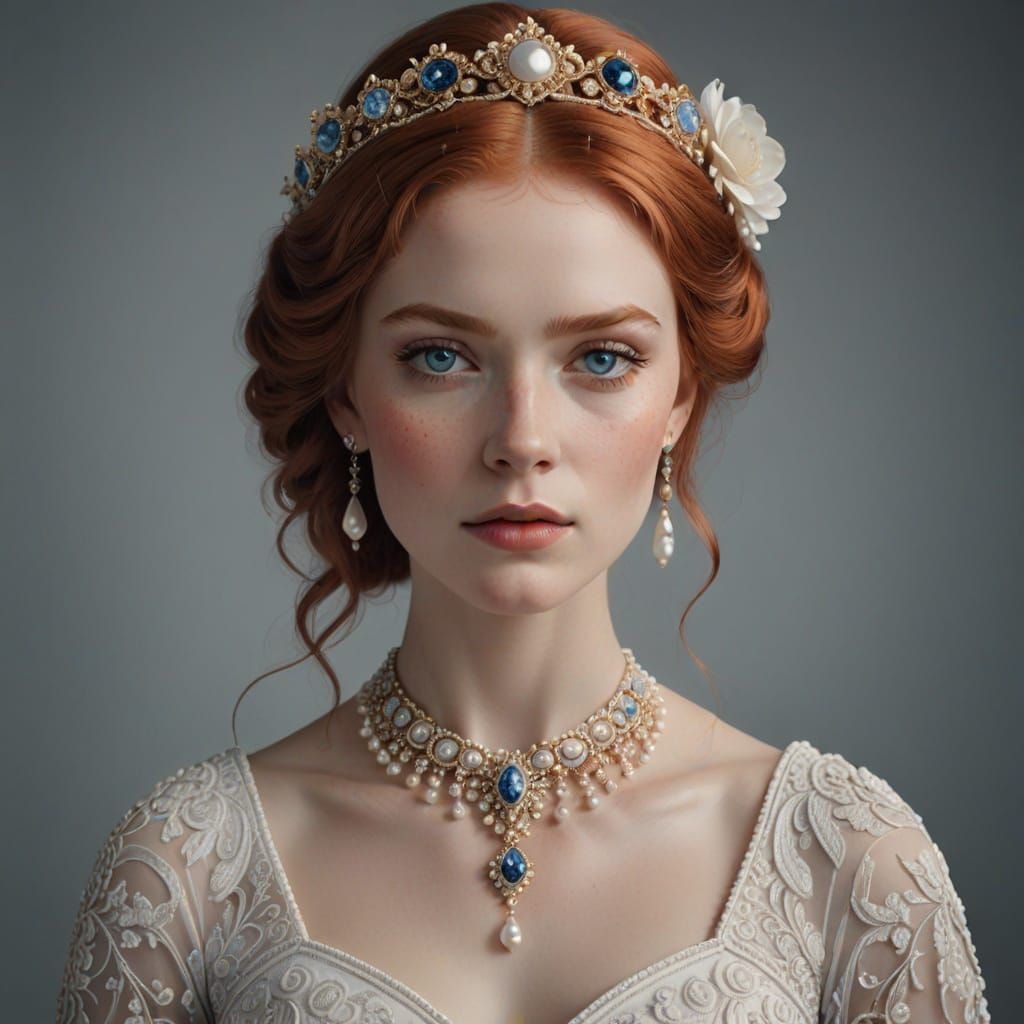 Hyper-Realistic Digital Portrait of a Regal Woman