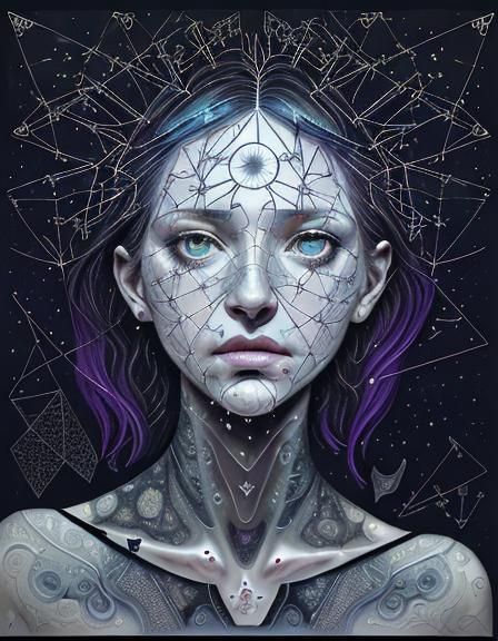 Surreal Post-Apocalyptic Portrait in Textile Art Style