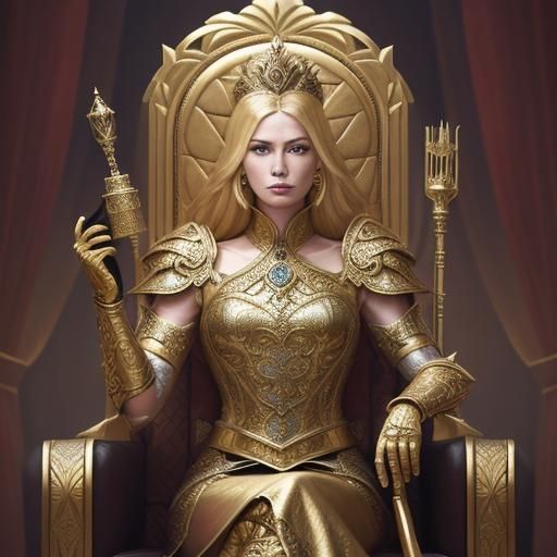 Blonde Emperor in Mystical Throne Room: Fantasy Art