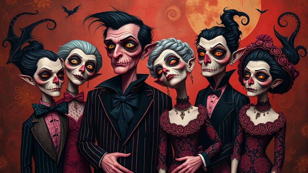 portrait of  A vampire family