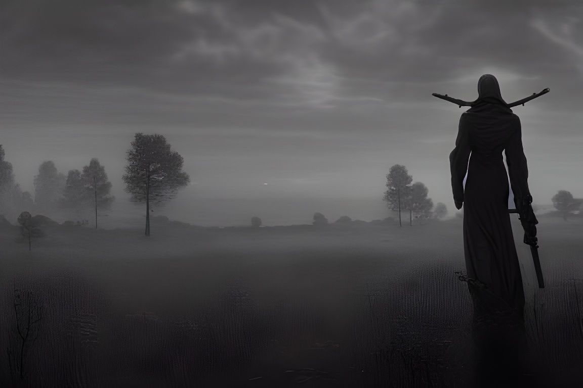 Bleak Thanatos in Expressionist Digital Art