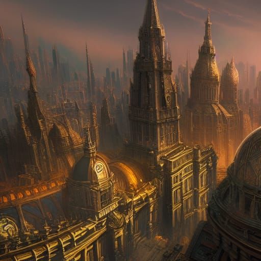 City Under Glass Dome: Fantasy Concept Art