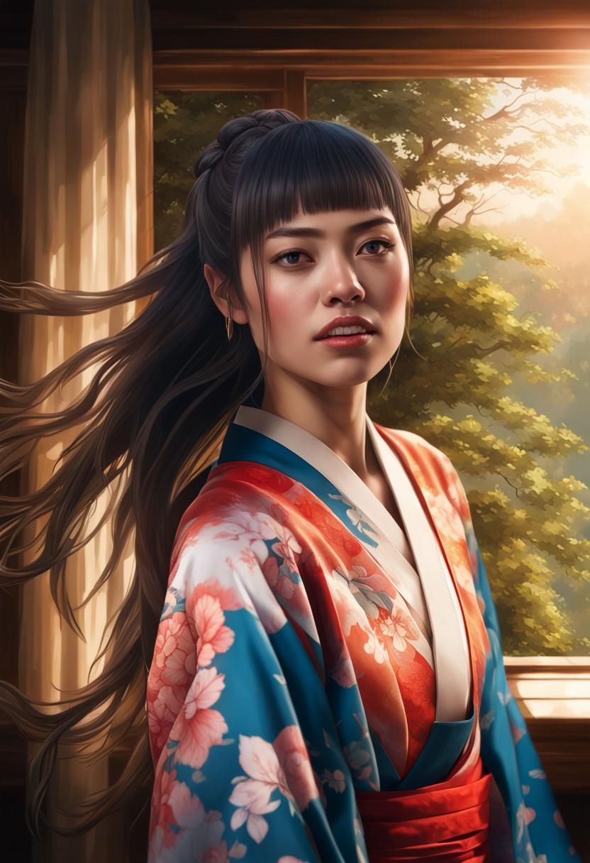 Kimono Portrait with Dynamic Lighting