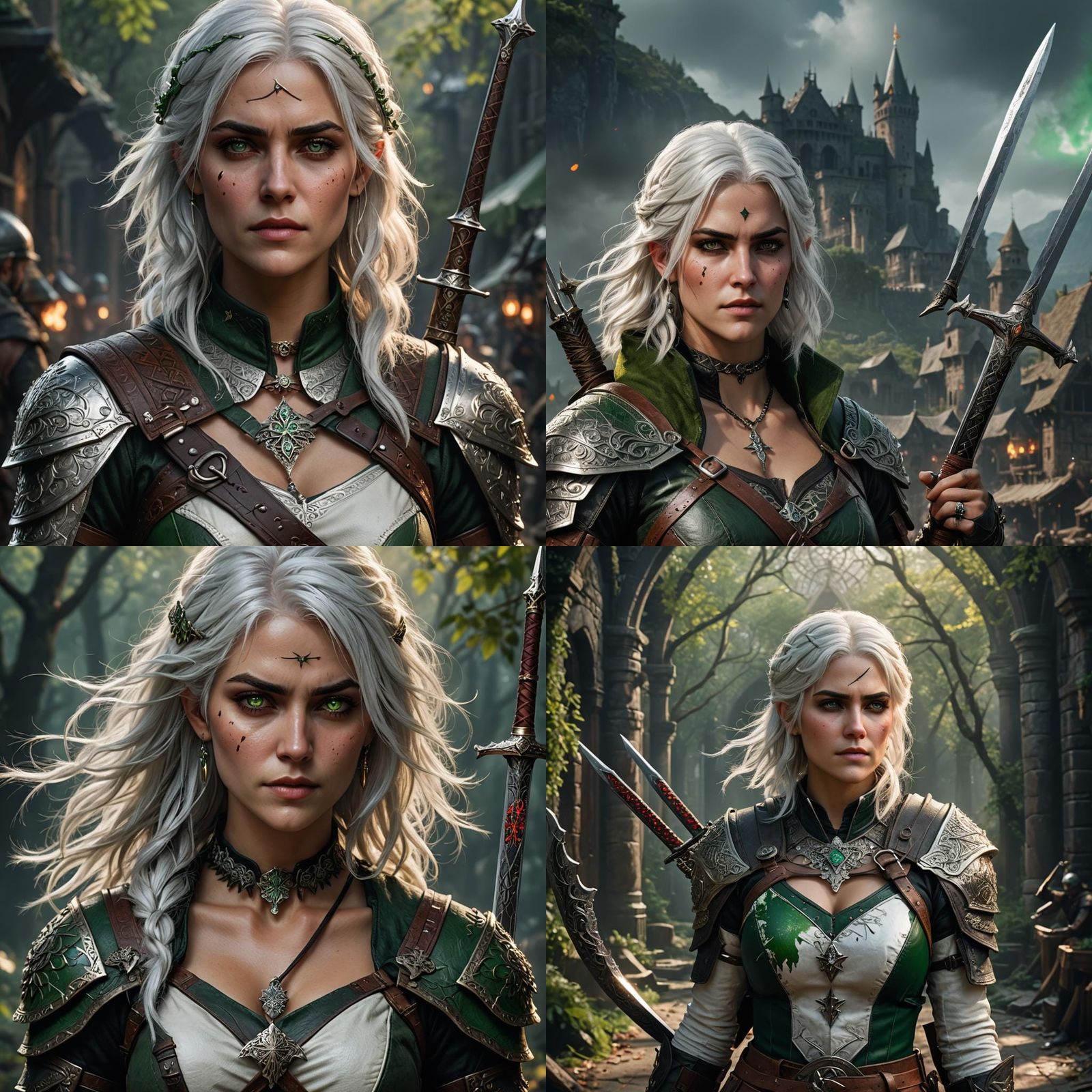 Hyperealistic Portrait of an Elven Princess in Fantasy Armor
