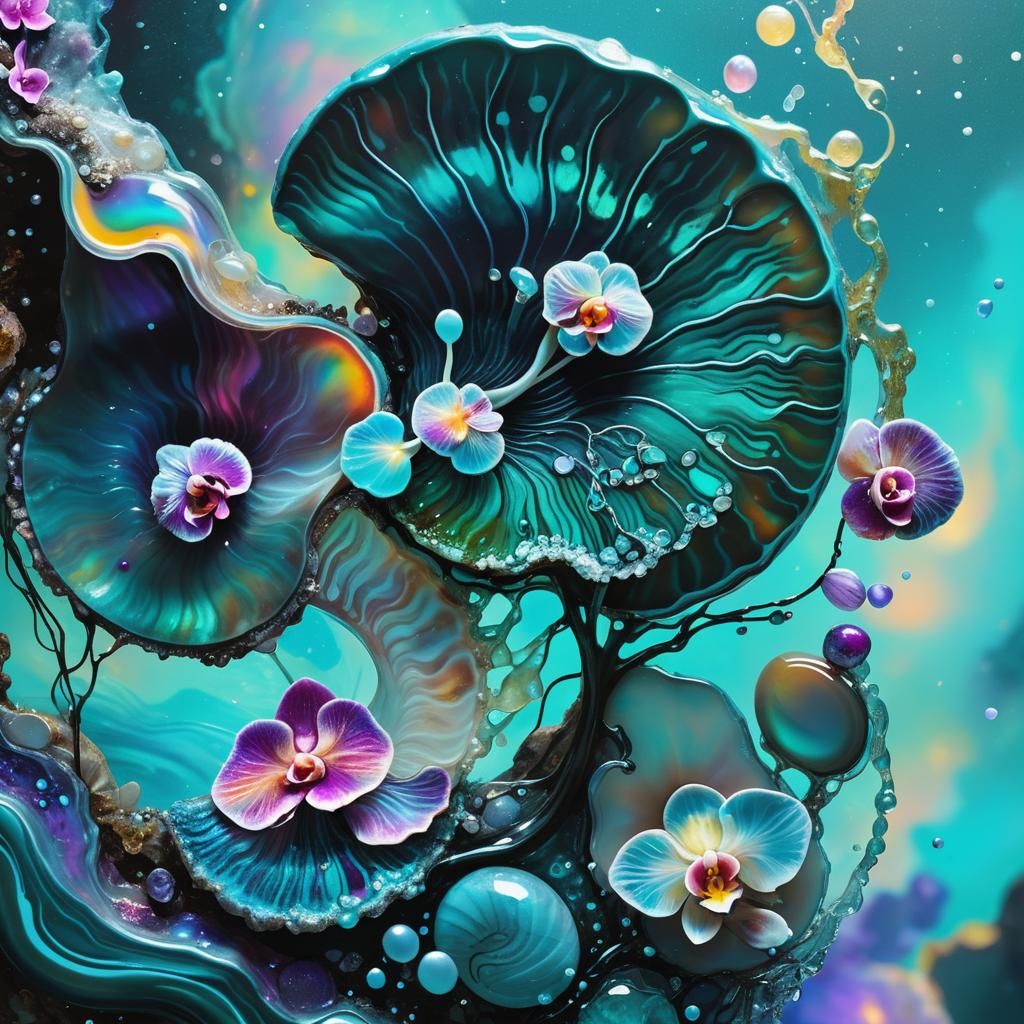 Ethereal Water Elemental Concept Art in Bioluminescent Setti...