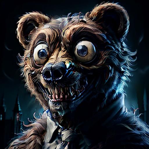 Anthropomorphic Bear Serenades the Night