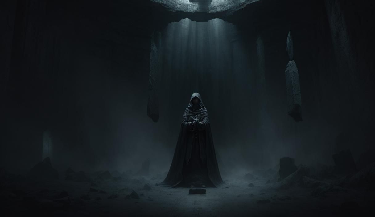 Mysterious Runes on Shroud in Digital Matte Painting