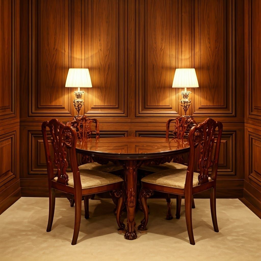 Opulent Den with Musical Accents in Dorothy Draper Style