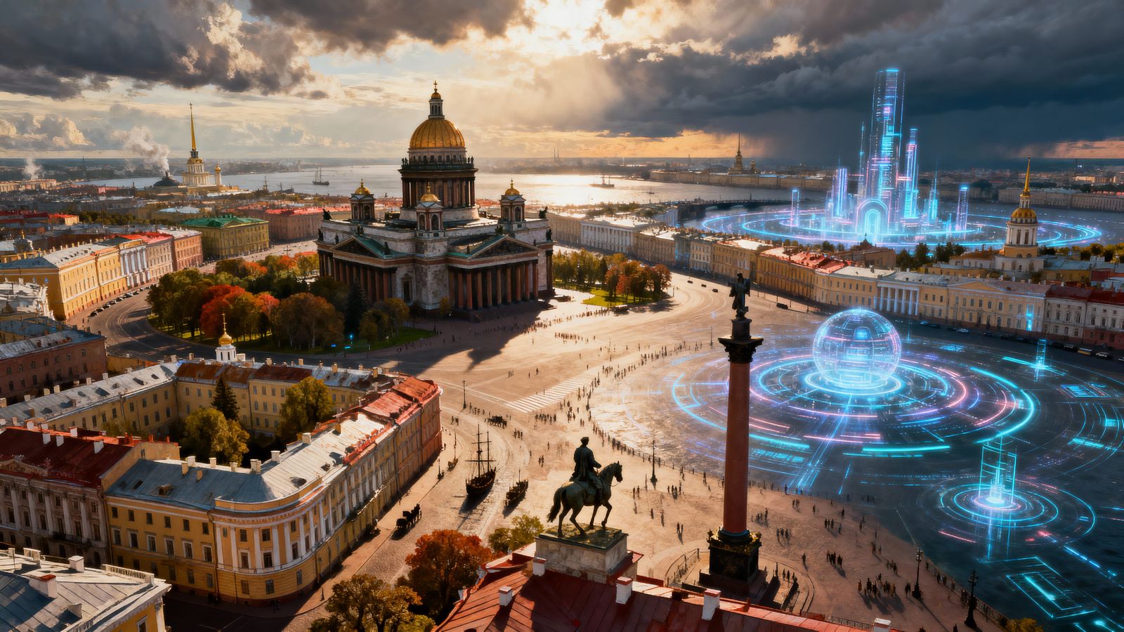 St. Petersburg: Past, Present & Future Digital Painting