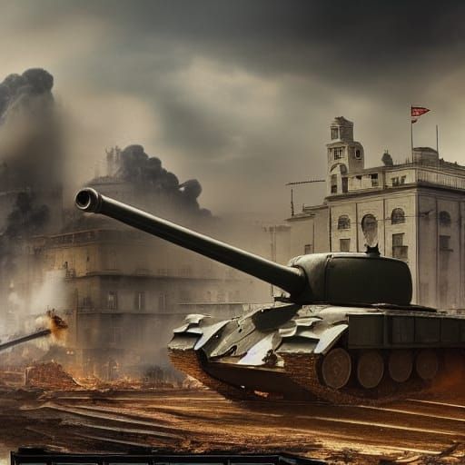 Benito Mussolini Demolishes Tank Factories: Digital Matte Pa...