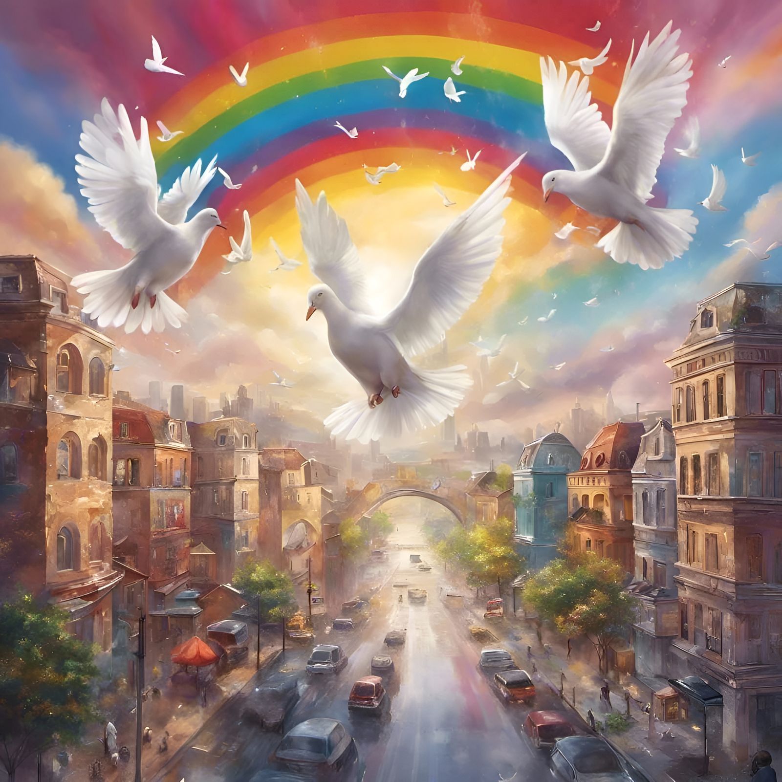 Vibrant Rainbow Arc Illuminates the Sky