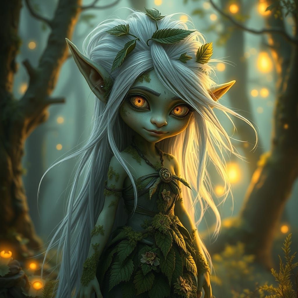 Enchanted Troll Princess in Glowing Forest
