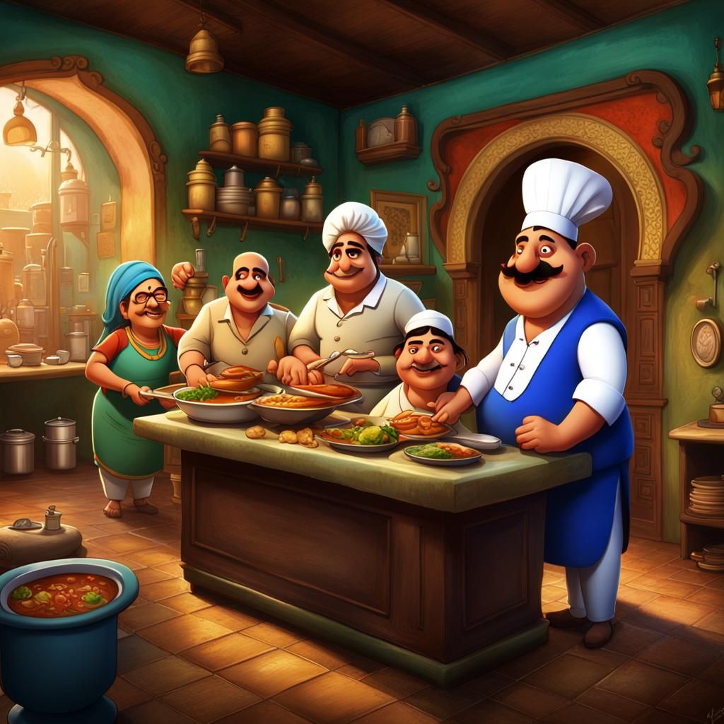 Motu Patlu Restaurant: Detailed Matte Painting