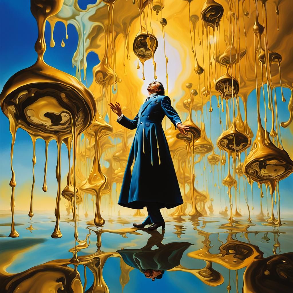 Surrealist Dreamscape: A Dripping World in Oil Paint
