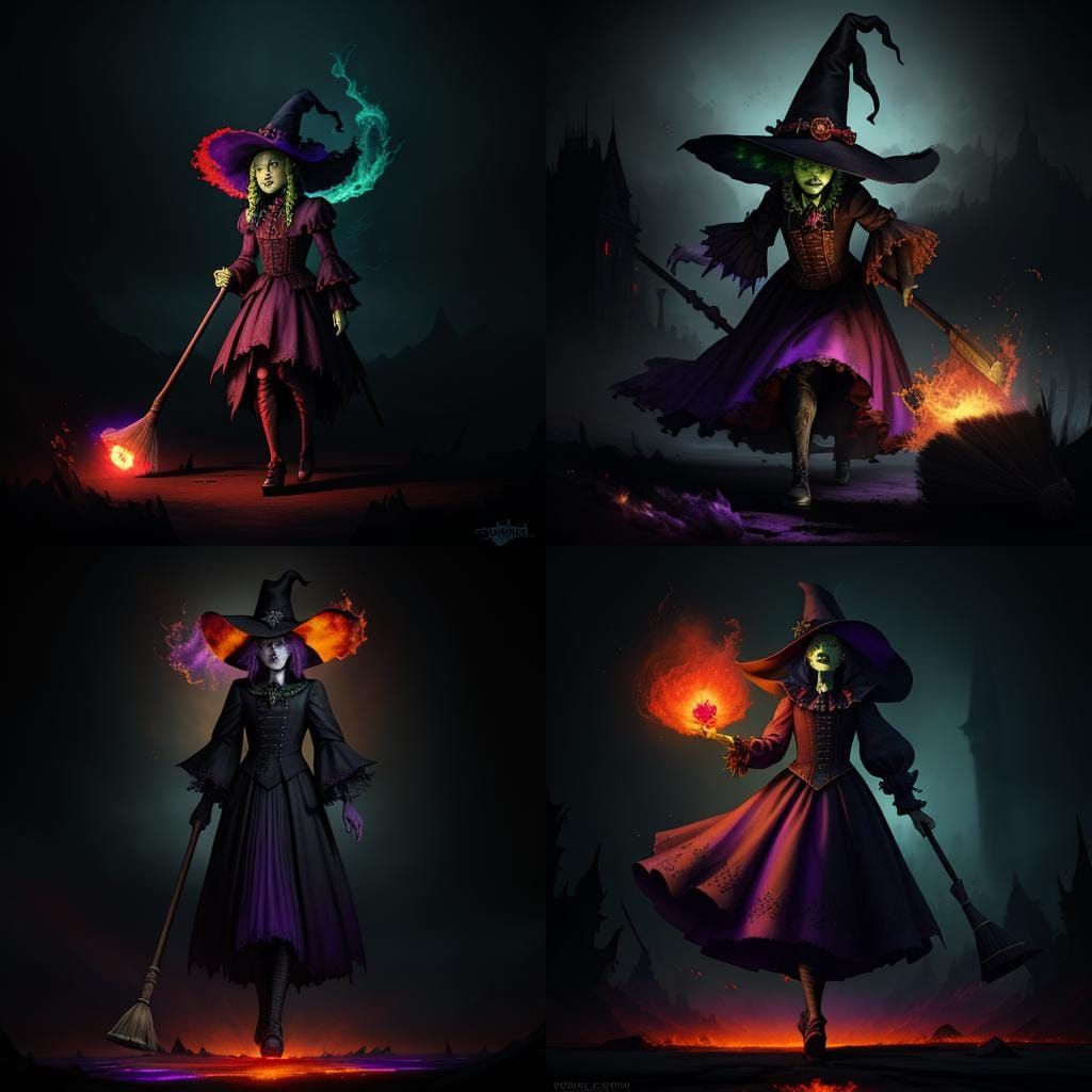 Wicked Witch of the West with Burning Broom