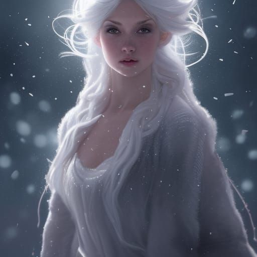 Ballerina Dances on Ice: Art Nouveau Portrait